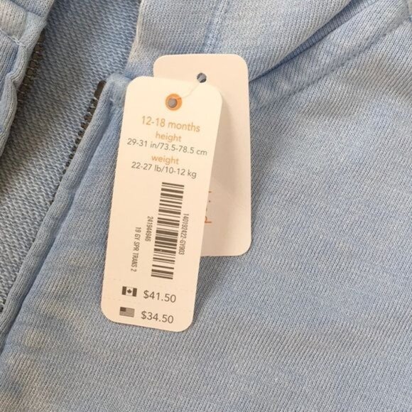 Gymboree Girls Long-Sleeve T-Shirt & Hooded Sweatshirt Set Size18-24M Light Grey - Picture 4 of 5